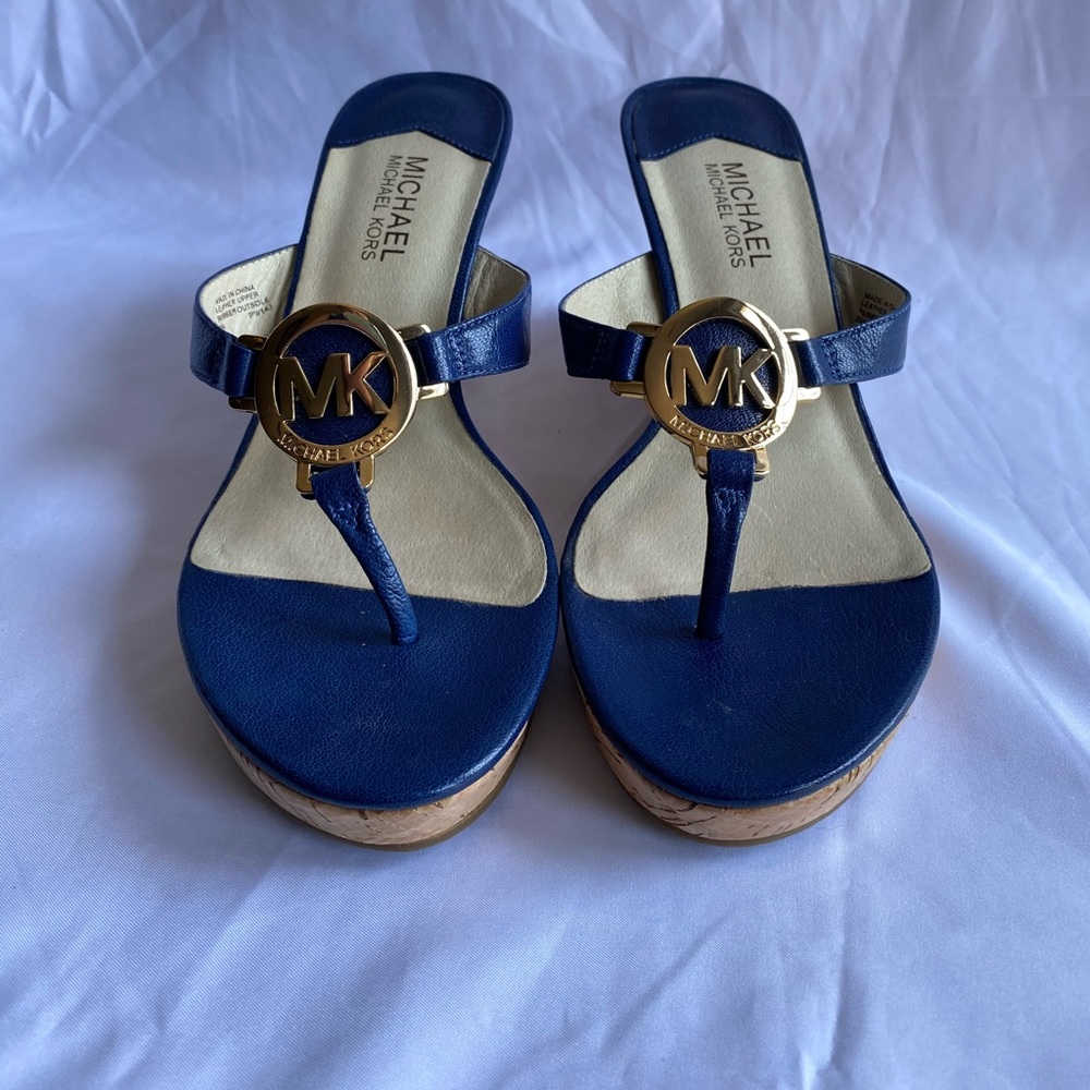 MICHAEL KORS BLUE CORK WEDGES SIZE 9M